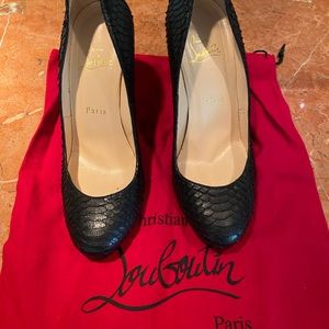 Christian Louboutin Ron Ron 85 black water snake pump 37.5